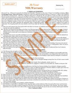 30 Year Warranty Duro-Last