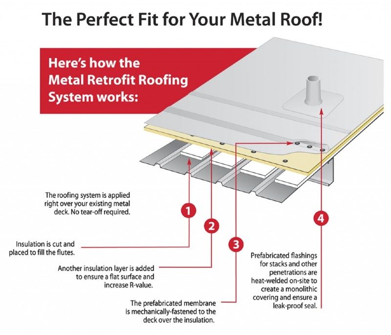 Metal Retrofit Roofing System Steps