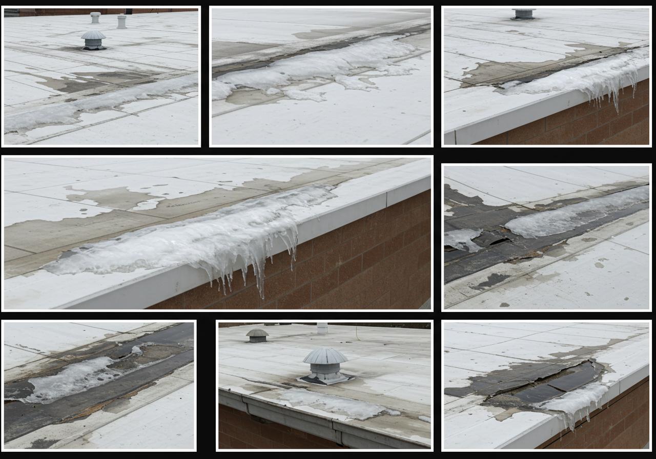 Commercial Rooftop Damage From Winter Weather